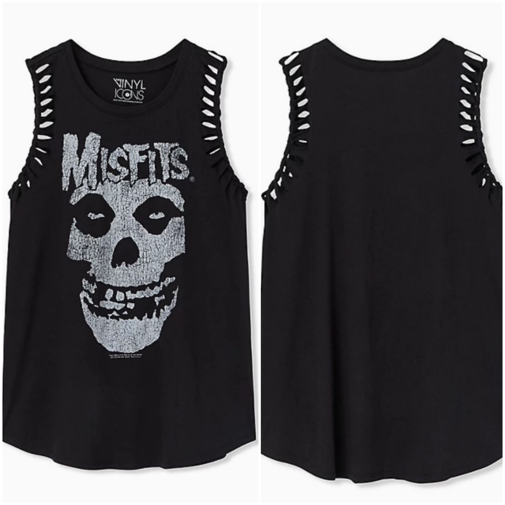 🆕️ Misfits Black Slashed Muscle Tank